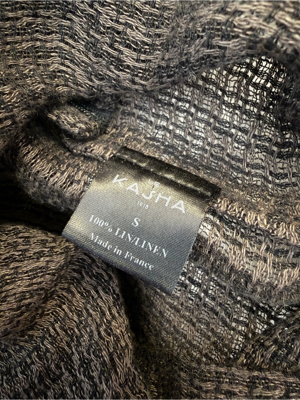 Le Kasha Kharga Detachable Convertible Linen Sheer Weave Dress Set In Charcoal - Picture 8 of 11